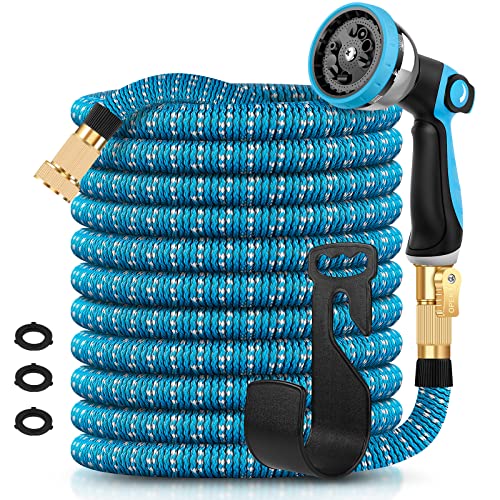 Sofiwaa Expandable Garden Hose 100ft with 10 Function Nozzle, Lightweight ...