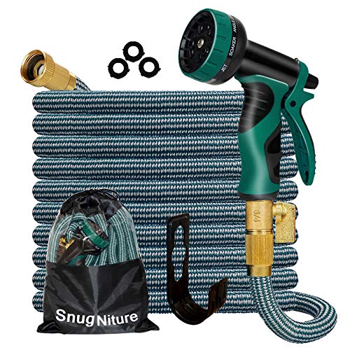 SnugNiture 100FT Expandable Garden Hose with 10 Function Spray Nozzle, ...