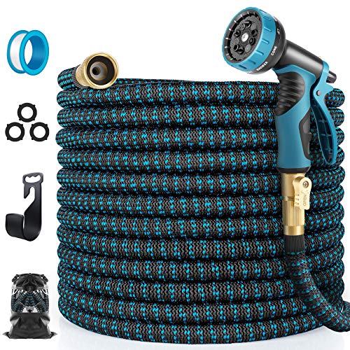 HARNMOR 100ft Expandable Garden Hose - Flexible Water Hose with ...