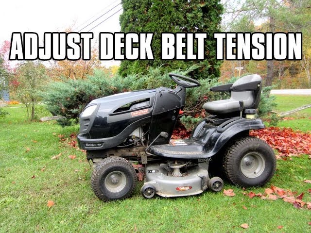 how to adjust belt tension on riding lawn mower